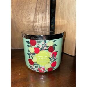 New Bath & Body Works BASIL LEAF APPLE Large 3-Wick Scented Candle 14.5 oz